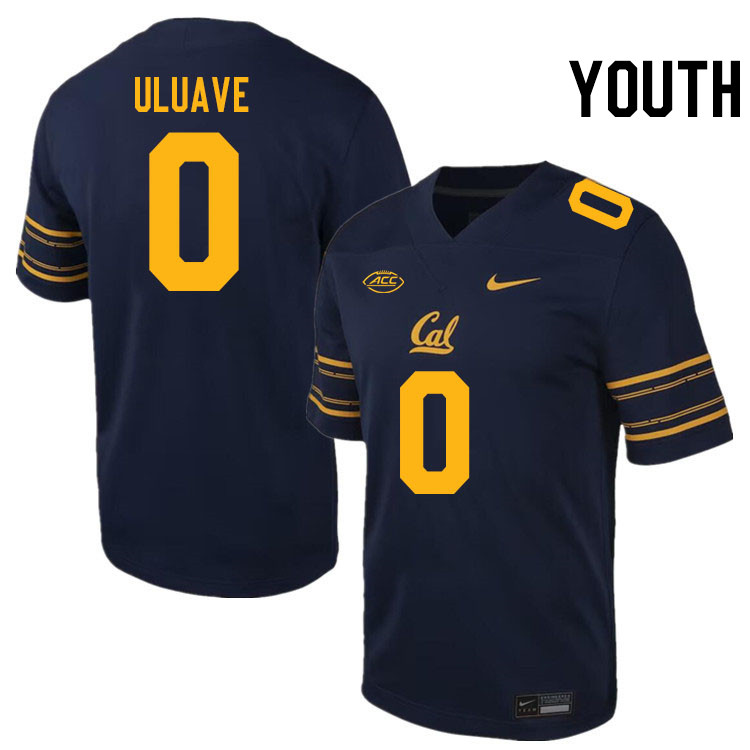 Youth #0 Cade Uluave California Golden Bears ACC Conference College Football Jerseys Stitched Sale-N